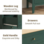 6 Drawers Green Dresser for Bedroom, 47" Wide Wood Modern Chest of Drawers, Shaker Style, Modular Dresser TV Stand for Bedroom, Living Room, Hallway (Green)
