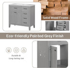 Favfurish 36" Bathroom Vanity with Sink Combo,Bathroom Vanity Cabinet with Two Soft-Closing Doors and Four Drawers,Free Stading Vanities w/Modern Design,for Bathroom,Easy Assembly,Grey
