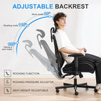 Ergonomic Home Office Desk Chair,Breathable Mesh Chair with Expanded High Back Lumbar Support,Adjustable Height,Armrests and Headrest