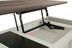 Signature Design by Ashley Bolanburg Lift-Top Coffee Table with Storage Two-Tone Rustic Farmhouse Cocktail Table – Brown/White