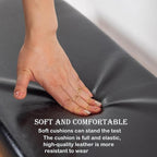 latifolia Solid Wood Bench, Entryway Shoe Bench with Cushion, 2 Tier Shoe Storage Organizer for Hallway, Living Room(Black,31.50''L)