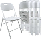 10 Pack Folding Chair, 700 lb Weight Capacity,Indoor/Outdoor Heavy Duty Foldable Chairs for Restaurants, Kitchens, Picnics, Races, Parties & Weddings. (10, White)