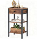 VECELO Tall End Table,Nightstand with Drawer and Adjustable Storage Shelf,27.6 inch Side Table for Living Room/Bedroom/Entryway Small Spaces