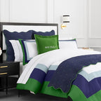 kate spade new york Old Habits, New Tricks Reversible Decorative Pillow for Bed or Sofa, Cotton and Linen Cover Throw Pillow, 18 x 18, Green