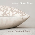 Foindtower Set of 2 Decorative Neutral Floral Throw Pillow Covers Accent Farmhouse Cushion Covers Boho Vintage Pillowcase for Couch Sofa Bedroom Living Room Home Decor,18×18 Inch,Ivory Beige