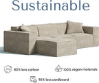 ROVE LAB M1 Modular Sectional Sofa with Ottoman, Sofa in a Box, Modular Couch, Spill-Resistant,Sustainable, Stylish, Modern Sectional Couch for Living Room with SmartFoam Comfort