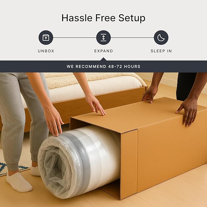 Signature Design by Ashley Chime Memory Foam 12" California King Mattress with Thick Memory and Support Foam for Pressure Relief, Fiberglass Free, Mattress In A Box