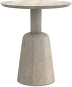 SIMPLIHOME Finchley Solid Mango Wood 18 inch Wide Round Contemporary Side Table in White Wash, Fully Assembled for The Living Room and Bedroom