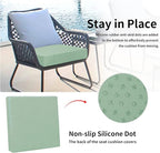 Easy-Going Waterproof Patio Cushion Covers 27x25x5 inch 2 Pack Replacement Non-Slip Outdoor Seat Cushion Slipcover with Zipper. Greyish Green