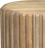 SIMPLIHOME Lyall End Table - 16 inch Wide Solid Mango Wood Round Accent Table with Fluted Sides in Natural, Contemporary Nightstand or Lamp Stand for Living Room or Bedroom, Assembled