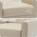 Accent Chair, Mid-Century Modern PU Leather Chairs with Arms for Living Room, Comfy Upholstered Club Single Sofa Armchair