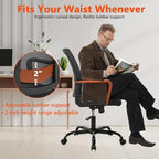 CLATINA Ergonomic Desk Chair, Mid Back Mesh Computer Chair with Lumbar Support and Armrest, Height Adjustable Swivel Chair for Home Office, Black (1PK)