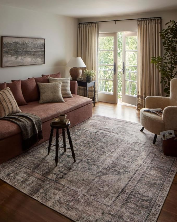 Loloi Amber Lewis Georgie Collection GER-08 Lagoon/Beige 3'-0" x 12'-0", .19" Pile Height, Runner Rug