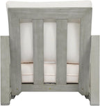 Christopher Knight Home Olaf 4 Pieces Outdoor Conversation Set, Acacia Wood Chat Set, Rectangular Coffee Table and Patio Loveseat with 2 Club Chairs, Patio Furniture Set with Cushion, Beige+Light Grey