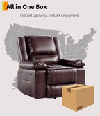 GarveeHome Oversized Electric Lift Recliner Chair - Heat and Massage, PU Leather Power Lift Recliner for Elderly & Mobility Impaired, Adjustable Back and Legs, Heavy Duty Lift Chair for Seniors