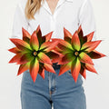 Fake Plants Artificial Agave Plants 13.8" Large UV Resistant Fake Agave Planters for Indoor and Outdoor Decorating Tropical Plant Succulents Greenery Indoor Decor 2Pack(Red)