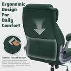 Large High Back Office Chair with Flip Arms- Executive Desk Chair with Locking Wheels, Adjustable Lumbar Support, Ergonomic Breathable Fabric Computer Chair Prevents Cats Scratching