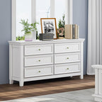 BLANKSPACE White 6 Drawer Dresser, Modern Dresser for Bedroom, Wood Drawer Organizer with Metal Knobs, Large Capacity Cabinet for Bedroom, Hallway