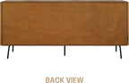 NTC MOSSIC Large Sideboard with 2 Doors and 3 Drawers, Buffet Cabinet with Natural Rattan and Metal Legs, Modern Storage Cabinet for Living Room, and Hallway, Effortless Assembly - Rustic Oak