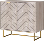 Scurrty 31.5" Natural Sideboard Buffet Cabinet, Cabinet with Doors & Adjustable Shelf for Living Room & Kitchen, Log Color