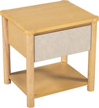 Christopher Knight Home Zeri Bedroom Nightstands Set of 2, Wood Nightstand with Drawers, Small Bedside Table Set of 2, End Table for Living Room, Multipurpose Storage Cabinet, Natural + Beige