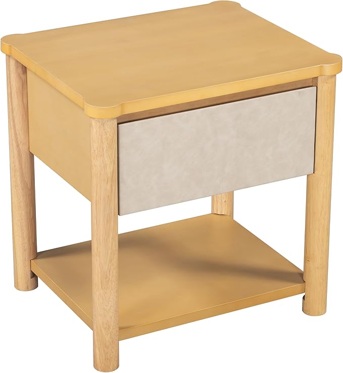 Christopher Knight Home Zeri Bedroom Nightstands Set of 2, Wood Nightstand with Drawers, Small Bedside Table Set of 2, End Table for Living Room, Multipurpose Storage Cabinet, Natural + Beige