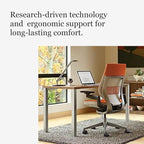 Steelcase Gesture Office Chair - Ergonomic Work Chair with Wheels for Carpet - Comfortable - Intuitive-to-Adjust for Desk - 360-Degree Arms - Tangerine Orange Fabric