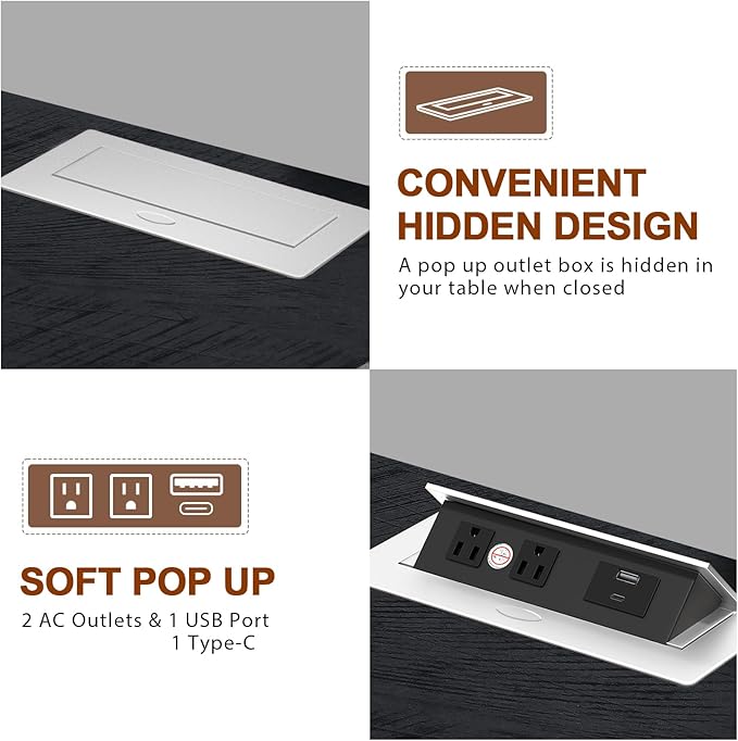 HIFYOBRO Large End Table Set of 2, 2 Drawers and Charging Station, Type-C & USB Port & Power outlets, Wooden End Table, Side Table with Storage for Living Room and Bedroom (Espresso)