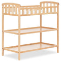 Dream On Me Emily Changing Table, Compact and Portable, Solid New Zealand Pinewood, Safety Rails, Two Storage Shelves, Includes Water-Resistant 1" Changing Pad — Natural