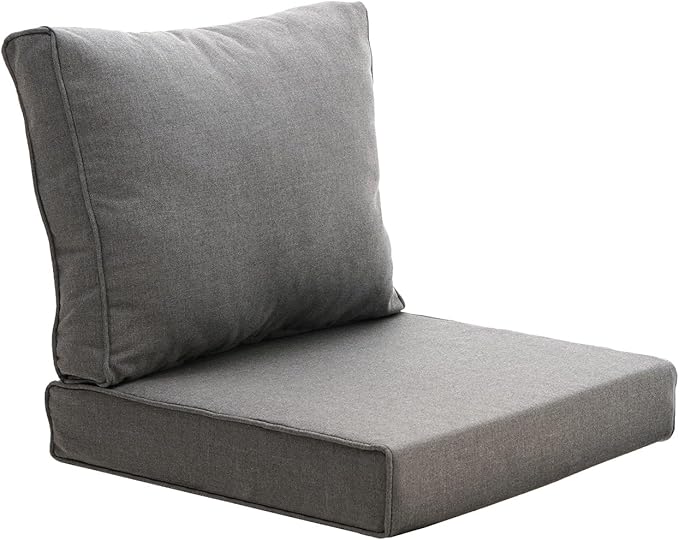 Patio Furniture Sofa Cushion Set Outdoor Living Deep Seating Cushions Thick Foam Replacement Cushion,23.6x23.6 Inch,Medium Grey