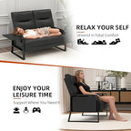 Modular Cloud Sectional Couches for Living Room, Faux Leather Loveseat & Accent Chairs Set of 2, Upholstered Sectional Sofa Set for Office, Black