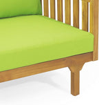 Christopher Knight Home Claremont Outdoor 3 Seater Daybed with Cushions - Acacia Wood - Teak/Green