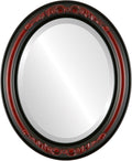 OVALCREST Oval Beveled Wall Mirror for Home Decor - Florence Style - Vintage Cherry - 20" x 16"