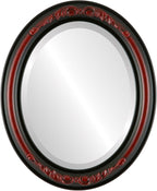 OVALCREST Oval Beveled Wall Mirror for Home Decor - Florence Style - Vintage Cherry - 20" x 16"
