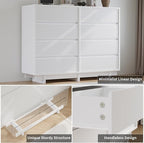White Dresser for Bedroom, 53.1" Wide 8 Drawer Dresser, Mid Century Modern Dressers Chest of Drawers, Wooden Large Dressers for Bedroom, Closet