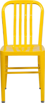 Flash Furniture Gael Commercial Grade 2 Pack Yellow Metal Indoor-Outdoor Chair