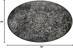 SAFAVIEH Evoke Collection Area Rug - 6'7" Round, Black & Grey, Distressed Design, Non-Shedding & Easy to Clean, Ideal for Living Room, Bedroom, Dining Space (EVK256R)