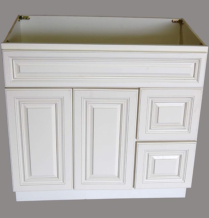 New Atique White Single-sink Bathroom Vanity Base Cabinet 36" Wide x 21" Deep AW-V3621D