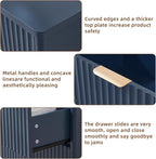 LEYAOYAO Fluted 5 Drawers Dresser for Bedroom, 41" Tall Modern Chest of Drawers with Metal Handle, Curved Profile Farmhouse Closet Organizer Wood Dressers TV Stand for Living Room, Hallway, Navy Blue
