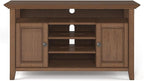 SIMPLIHOME Amherst 54-inch Wide Solid Wood TV Stand in Rustic Natural Aged Brown, Transitional-Style Media Console for Living Room with Adjustable Shelves and Cable Management