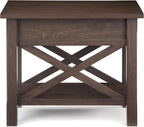 SIMPLIHOME Kitchener SOLID WOOD 14 inch Wide Rectangle Contemporary Narrow Side Table in Warm Walnut Brown for the Living Room and Bedroom