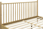 NTC Inno Wooden Bed Frame with Headboard, Solid Oak and Rubber Wood Foundation with Silent Slats and Wood Central Supports, 1000 Lb Capacity, Effortless Assembly, King - Sand