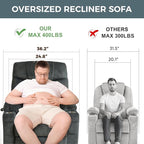 ABCASA Oversized Dual Motor Lay Flat Power Lift Recliner Chair with Massage, Heating, Lumbar Pillow, USB & Type-C Ports, Textile Lift Chair Recliner, Large Recliner for Big & Elderly People - Grey