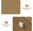 Lift Top Coffee Table for Living Room, Fluted Coffee Tables with Storage, Solid Wood Veneered Modern Accent Tea Center Table for Small Space Apartment (Natural-38.6''D×26.8''H)