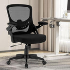 Office Chair Ergonomic, Comfy Desk Chair with Flip up Arms, Mesh Computer Chair with Adjustable Lumbar Support, Home Office Chairs 300 Lbs Capacity