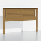 Serene King Size Wood Headboard Shiplap-Inspired Panel Design in a Stained Pine Finish