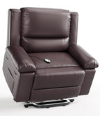 GarveeHome Oversized Wide Power Lift Recliner Chair - Heat and Massage, PU Leather, Adjustable Back and Legs, Electric Lift Chair Designed for The Elderly and People with Mobility impaired