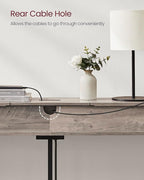 VASAGLE 70.9-Inch Console Table with Outlet and Shelves, Sofa Table with Charging Station, Behind Couch Table Skinny, Entryway Table for Hallway, Living Room, Heather Greige and Ink Black ULNT118B02