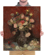 Wieco Art Vase with Chinese Asters and Gladioli Large Canvas Prints Wall Art by Van Gogh Famous Oil Paintings Reproduction Modern Abstract HD Flowers Artwork Pictures for Living Room Home