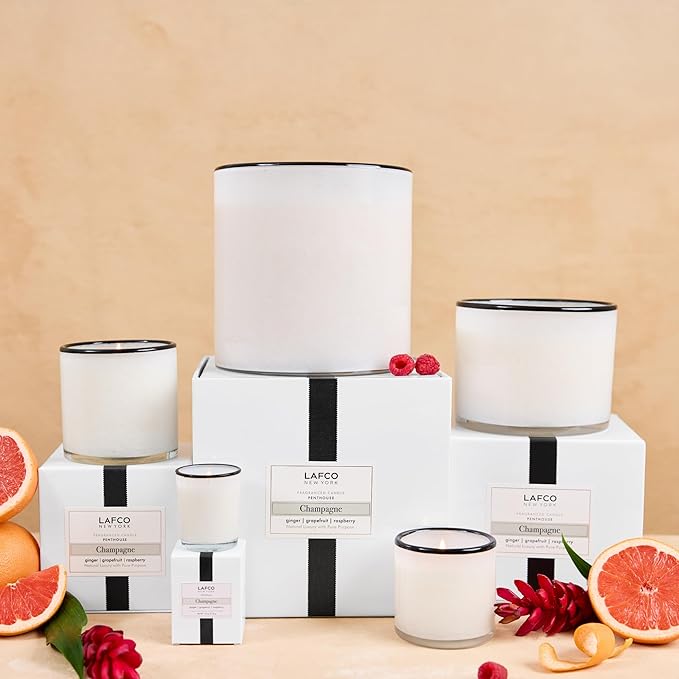 LAFCO New York Votive Candle, Champagne - 1.9 oz - 20-Hour Burn Time - Reusable Glass Vessel - Made in The USA